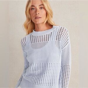 Haven Well Within Loungewear ORGANIC COTTON TEXTURE BLOCK SWEATER‎ White Medium